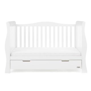 An image of the Obaby Stamford Luxe Sleigh Cot Bed