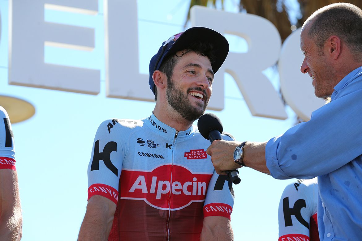 Nathan Haas on the stage