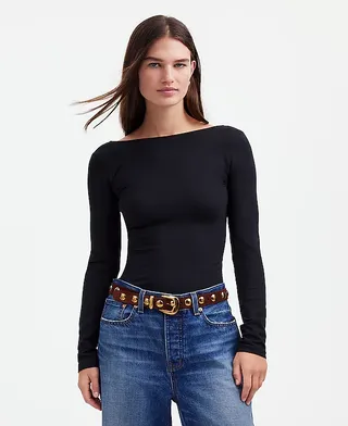 madewell, Camiseta de manga larga con espalda descubierta