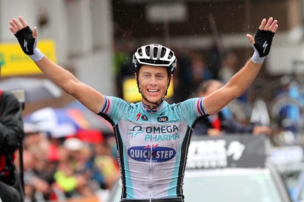 Niki Tepstra (Omega Pharma-Quickstep) celebrates his hard-earned victory