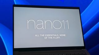 nano11 logo on a Windows laptop screen