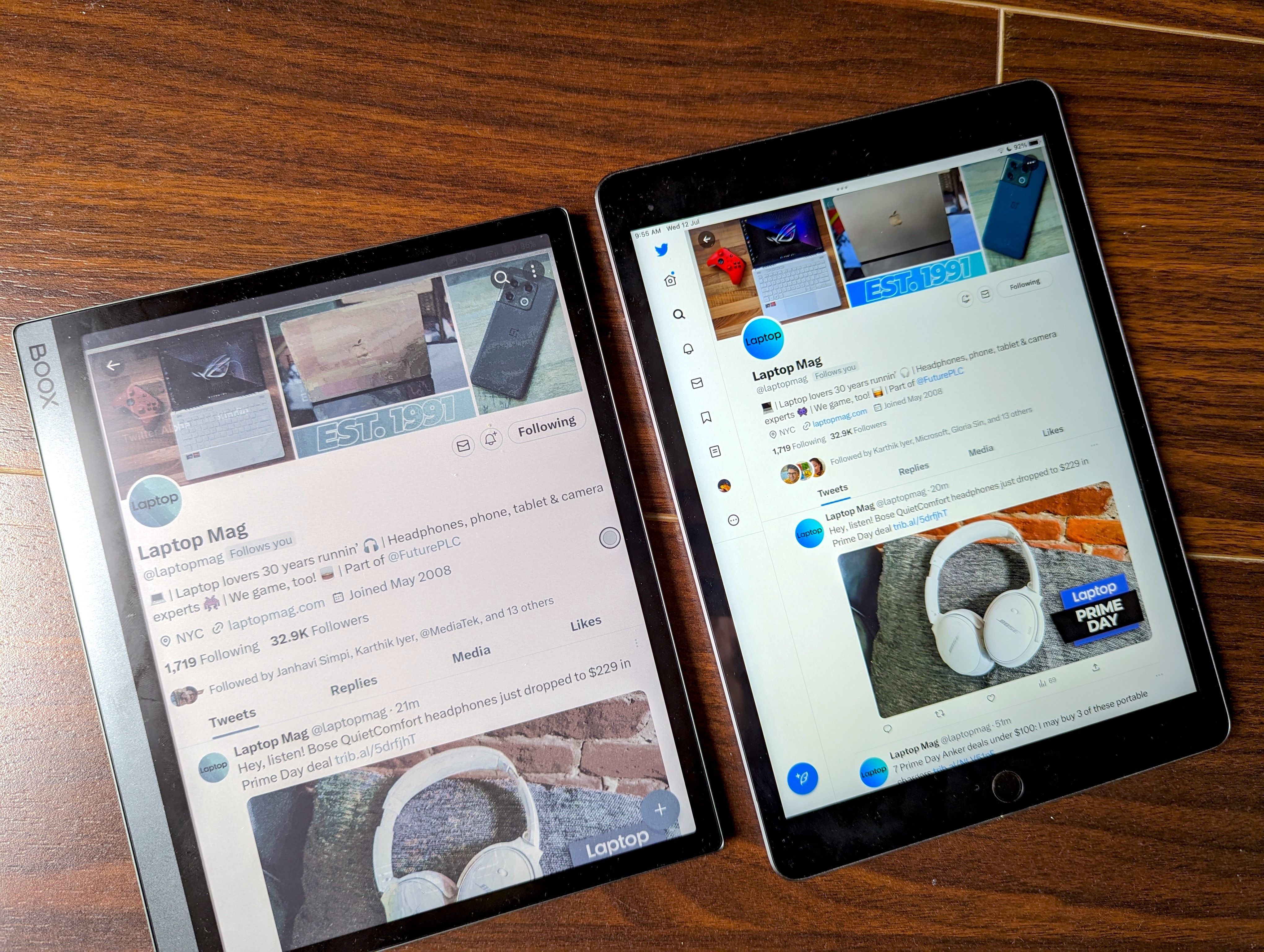 BOOX Tab Ultra C ePaper Tablet PC vs. iPad