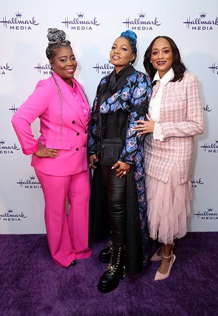 (From l.): Kim Kimble, Kara Saun and Vanessa Riley of Loveuary&rsquo;s Sense &amp; Sensibility at Hallmark Media&rsquo;s TCA Winter Press Tour session.