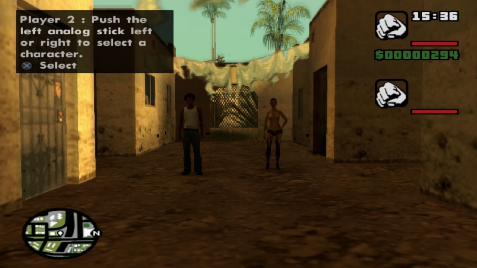 Co-op player selection in GTA San Andreas