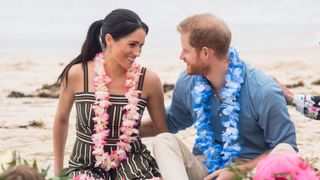 Prince Harry, Duke of Sussex and Meghan, Duchess of Sussex visit Bondi Beach on October 19, 2018 in Sydney, Australia. The Duke and Duchess of Sussex are on their official 16-day Autumn tour visiting cities in Australia, Fiji, Tonga and New Zealand. (Photo by Samir Hussein/Samir Hussein/WireImage)