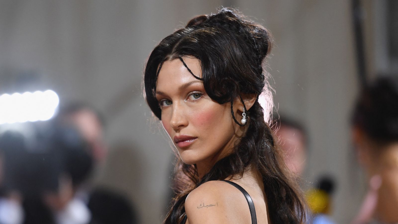 Bella Hadid Mixes Organic Style with Sleek Texture