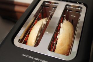 Toasting bagels in the Revolution InstaGLO toaster