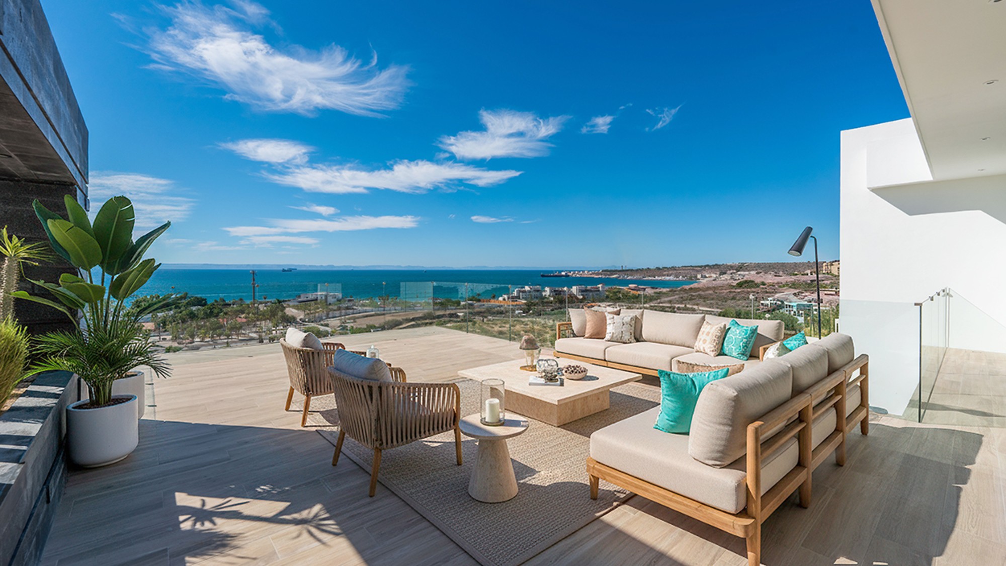 Built in 2025, Equinox, a modern home on the Baja peninsula overlooks the Gulf of California.