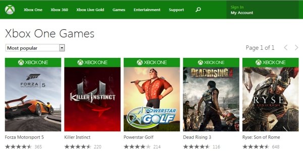 Xbox One online games store is live
