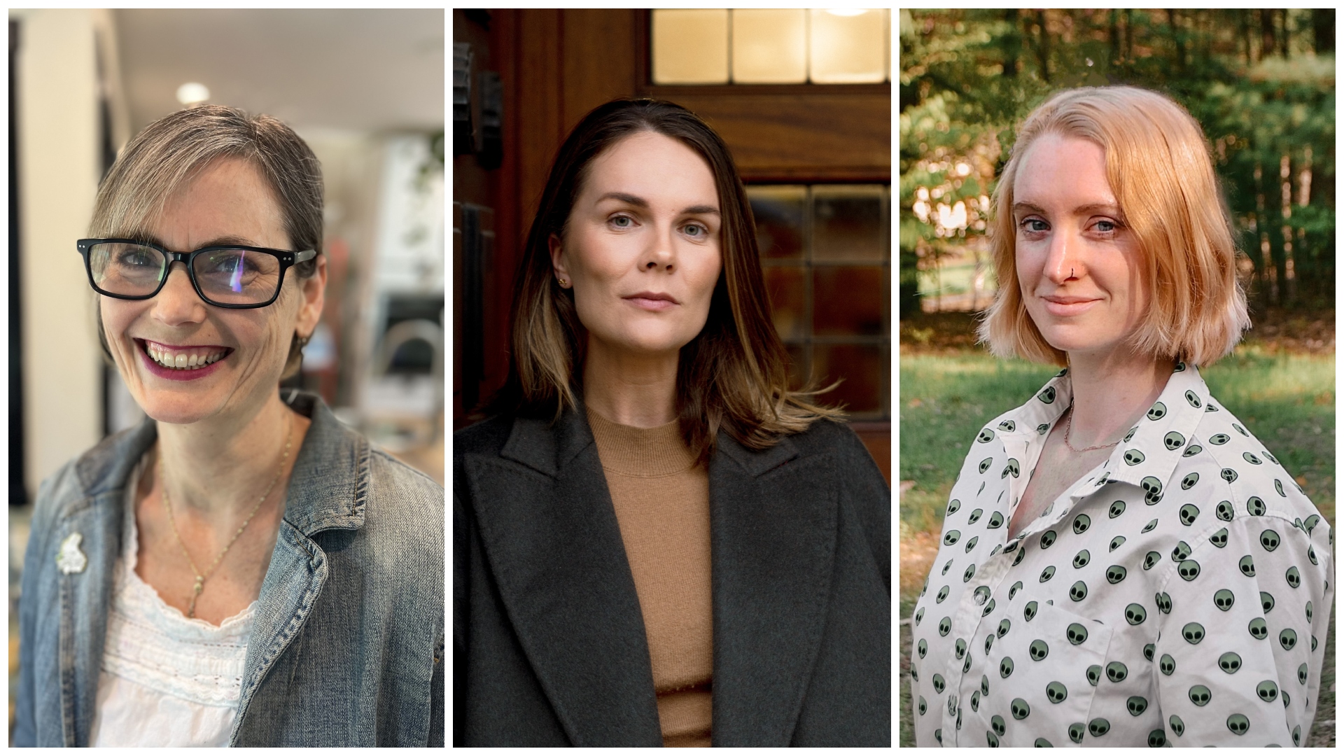 a colalge of authors who have written the books trad wife and yesteryear including sarah langan saratoga schaffer and caro claire burke