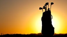 golf bag in silhouette