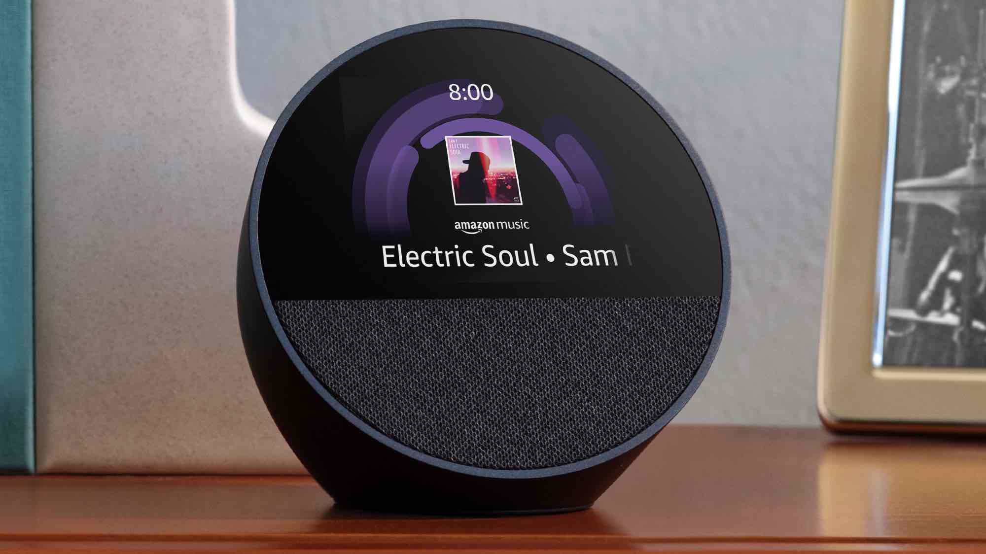 Amazon Echo Spot on a nightstand