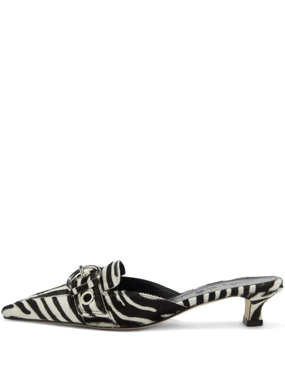 Aeyde 35mm Danielle Zebra-Print Pointed Mules | 37
