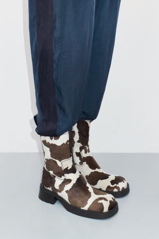 Yolanda Cow Ankle Boots