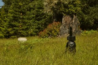 Jinen exhibition on show outside at Salmon Creek Farm