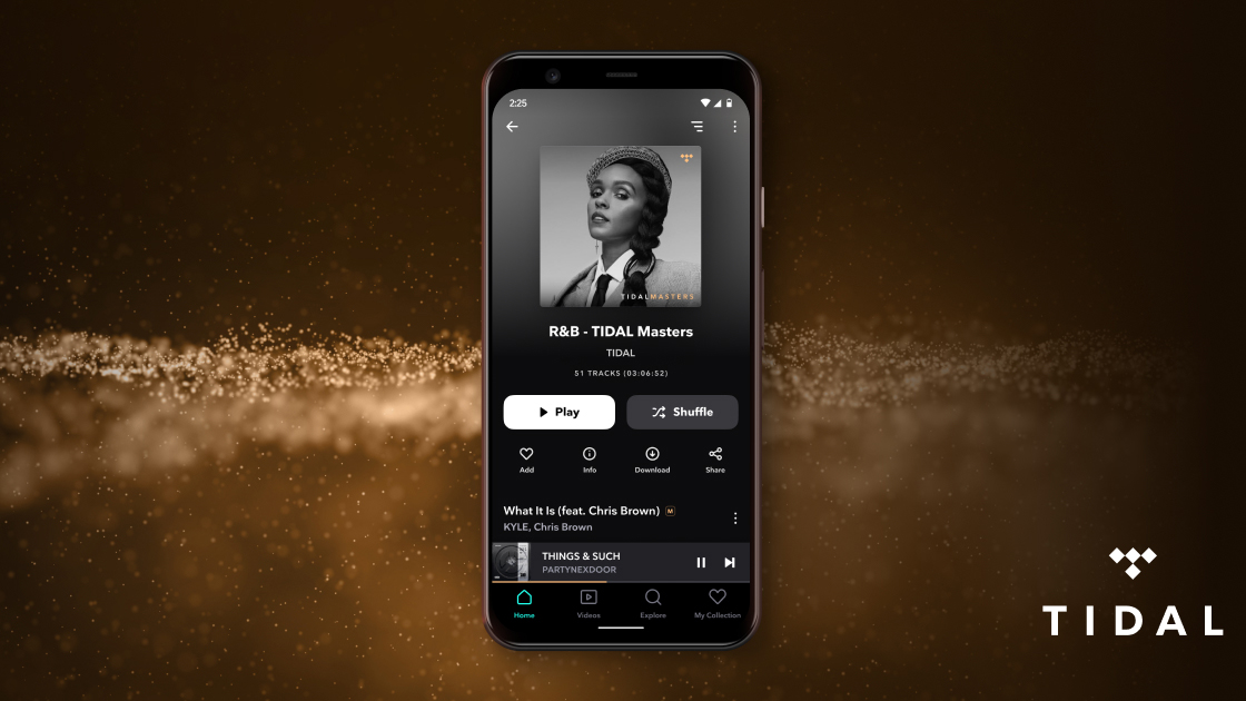 A promo shot of Tidal on an Android device.