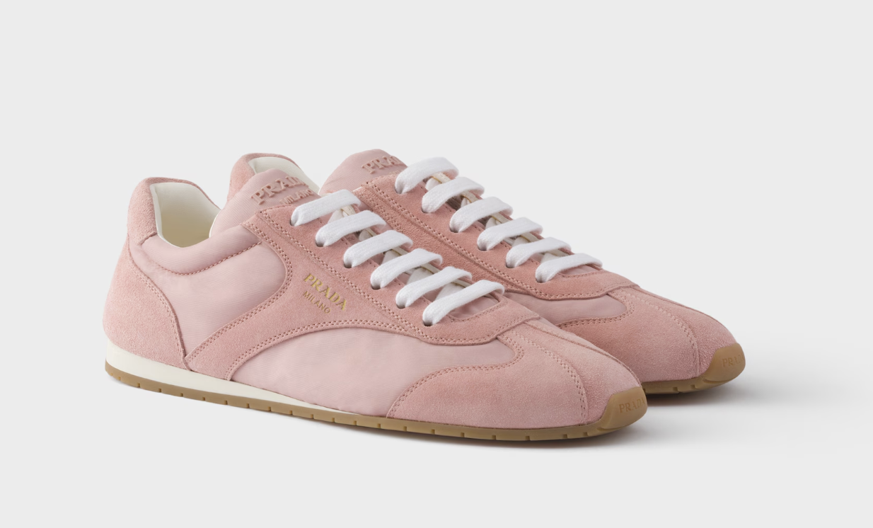 Prada, Re-Nylon and suede laced sneakers