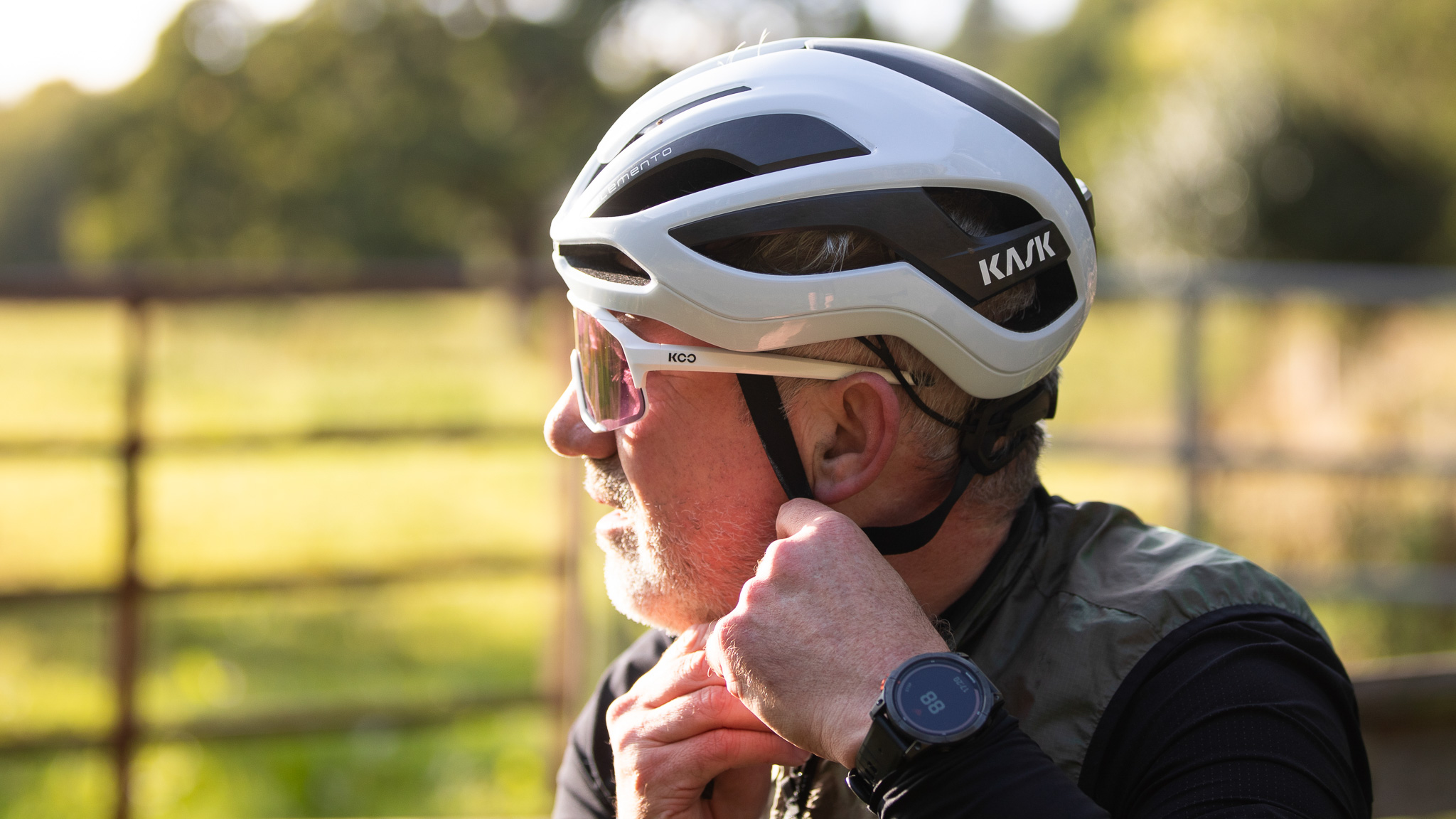 Paul Brett (the author of this article) wearing the Kask Elemento cycling helmet