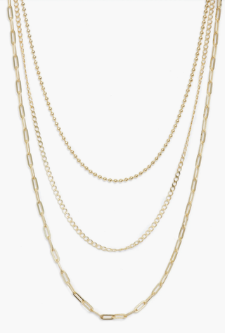 Three-Row Layered Chain Necklace