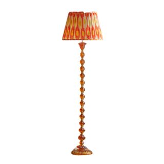 Coronet floor lamp with an orange lampshade and orange bubble stand