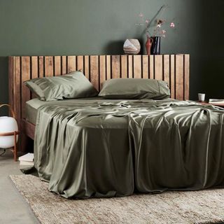 Best bed sheets green silky on bed styled modern bedroom