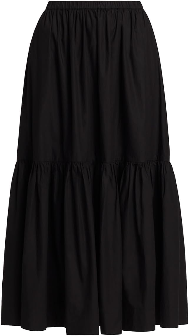 Ganni, Poplin Tiered Maxi Skirt