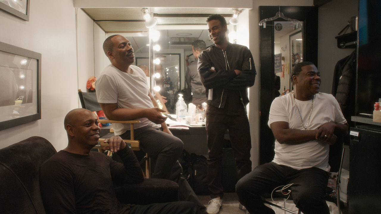 Dave Chappelle, Eddie Murphy, Chris Rock and Tracy Morgan hang out in Being Eddie.