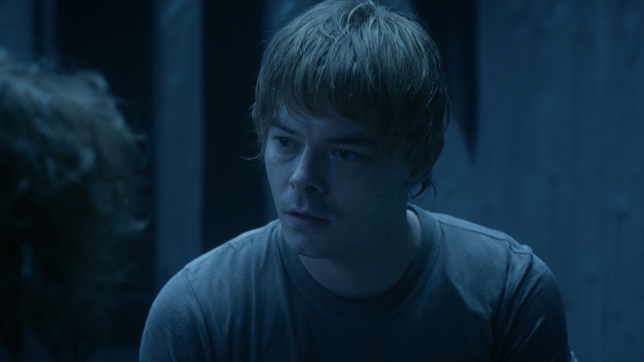 Jonathan looking at Nancy in melting room in Stranger Things Season 5