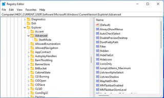 The folder in Regedit