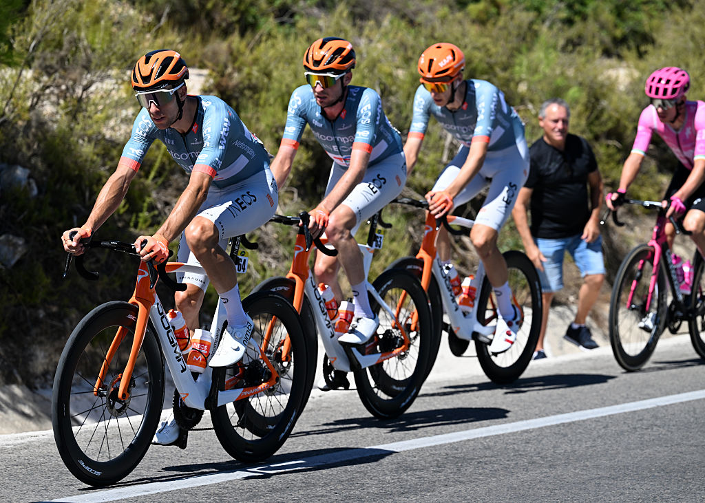 XERACO, SPAIN - AUGUST 29: Axel Laurance of France and Netcompany INEOS Cycling Team competes during the La Vuelta - 81st Tour of Spain 2026, Stage 8 a 171km stage from Pucol to Xeraco / #UCIWT / on August 29, 2026 in Pucol, Spain. (Photo by Tim de Waele/Getty Images)