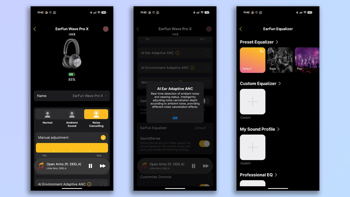 EarFun Audio app screenshots
