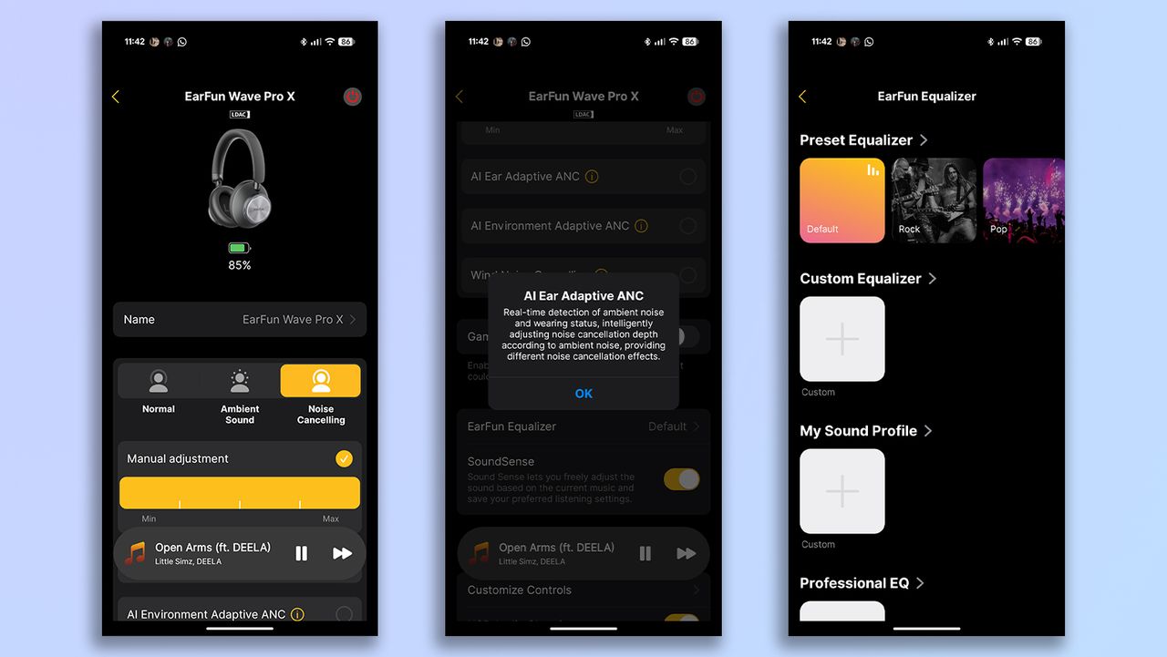 EarFun Audio app screenshots