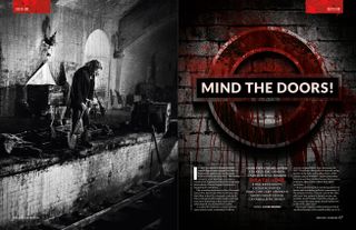 Death Line's cannibalistic "The Man" in a London Underground tunnel.