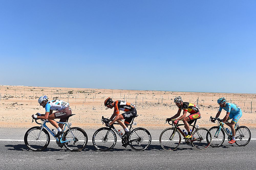 The breakaway at the Tour of Qatar's second stage