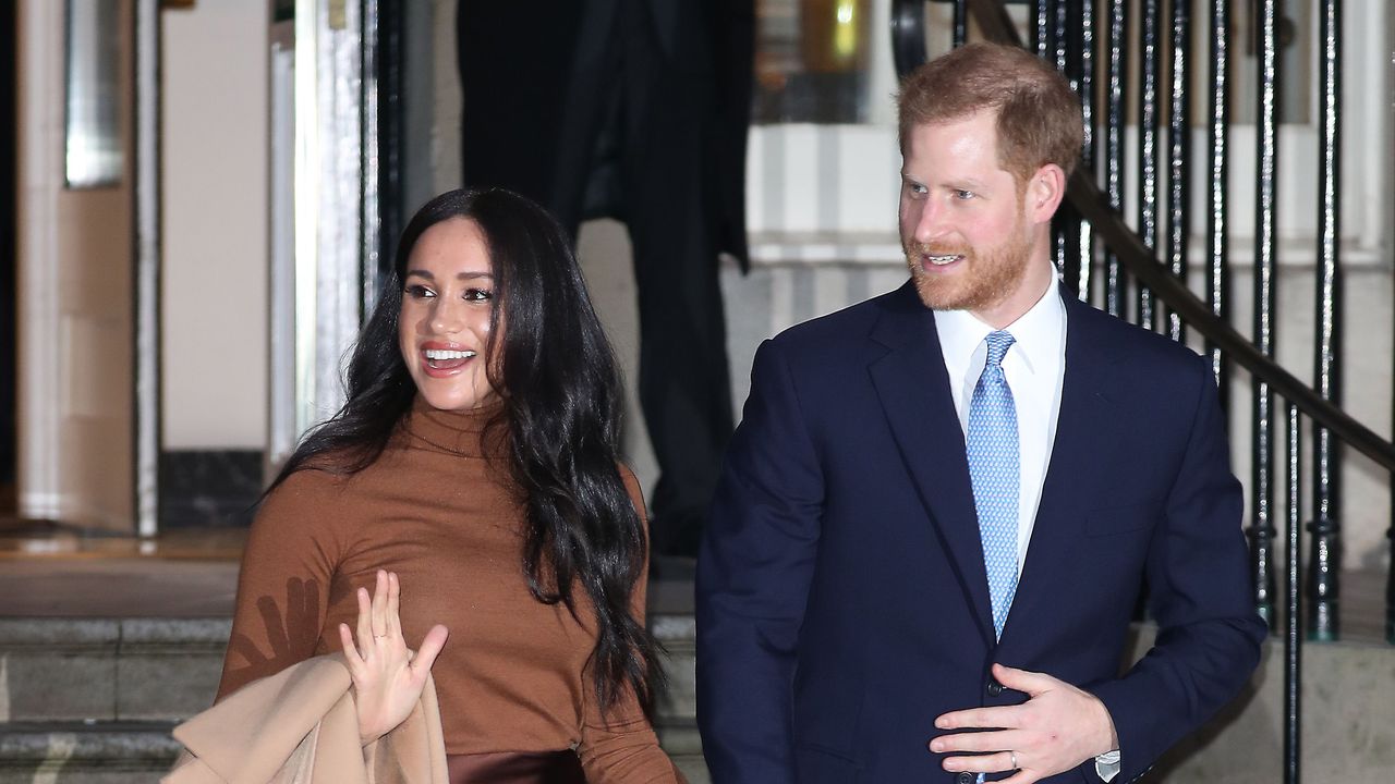 london, england january 07 prince harry, duke of sussex and meghan, duchess of sussex depart canada house on january 07, 2020 in london, england photo by neil mockfordgc images