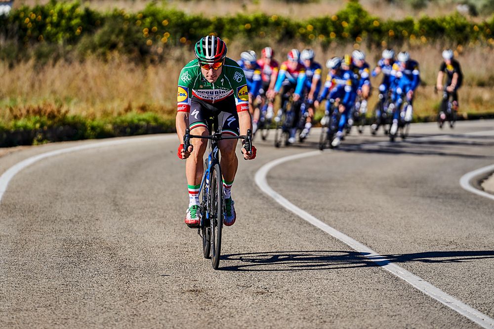 Elia Viviani in his Italian champion's jersey