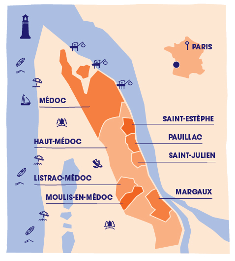 M&amp;eacute;doc map Cru Bourgeois