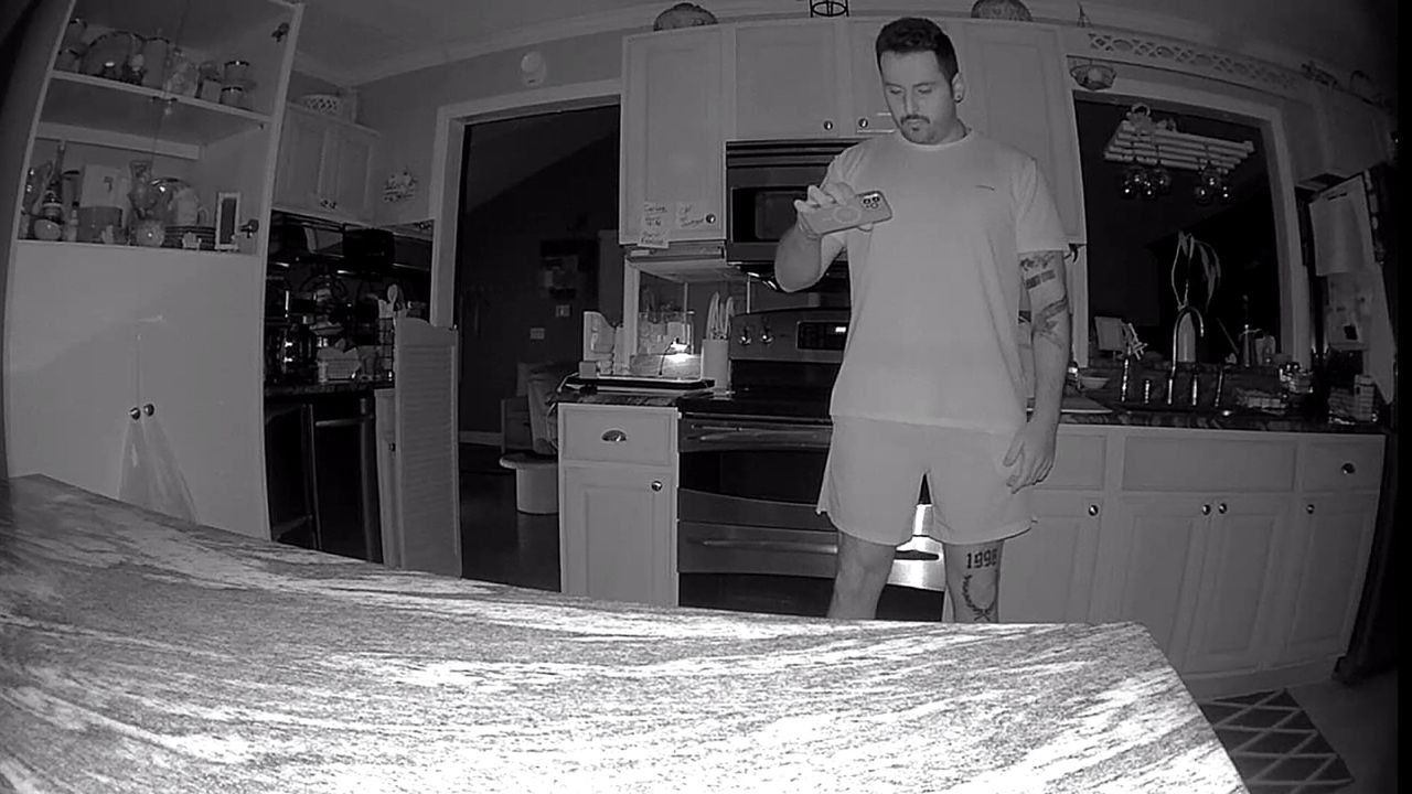 Ring Pan-Tilt shows kitchen at night
