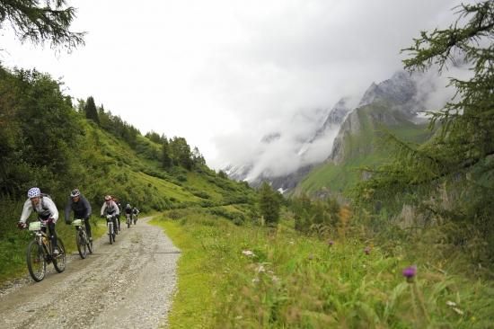 It was wet and misty early on, though riders hoped that snow forecast for the top would not be a reality.