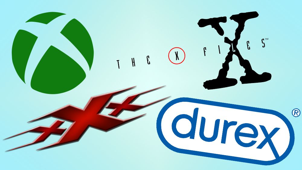 logos that contain the letter &#039;X&#039; - comp of the Xbox, X-Files, XXX and Durex logos