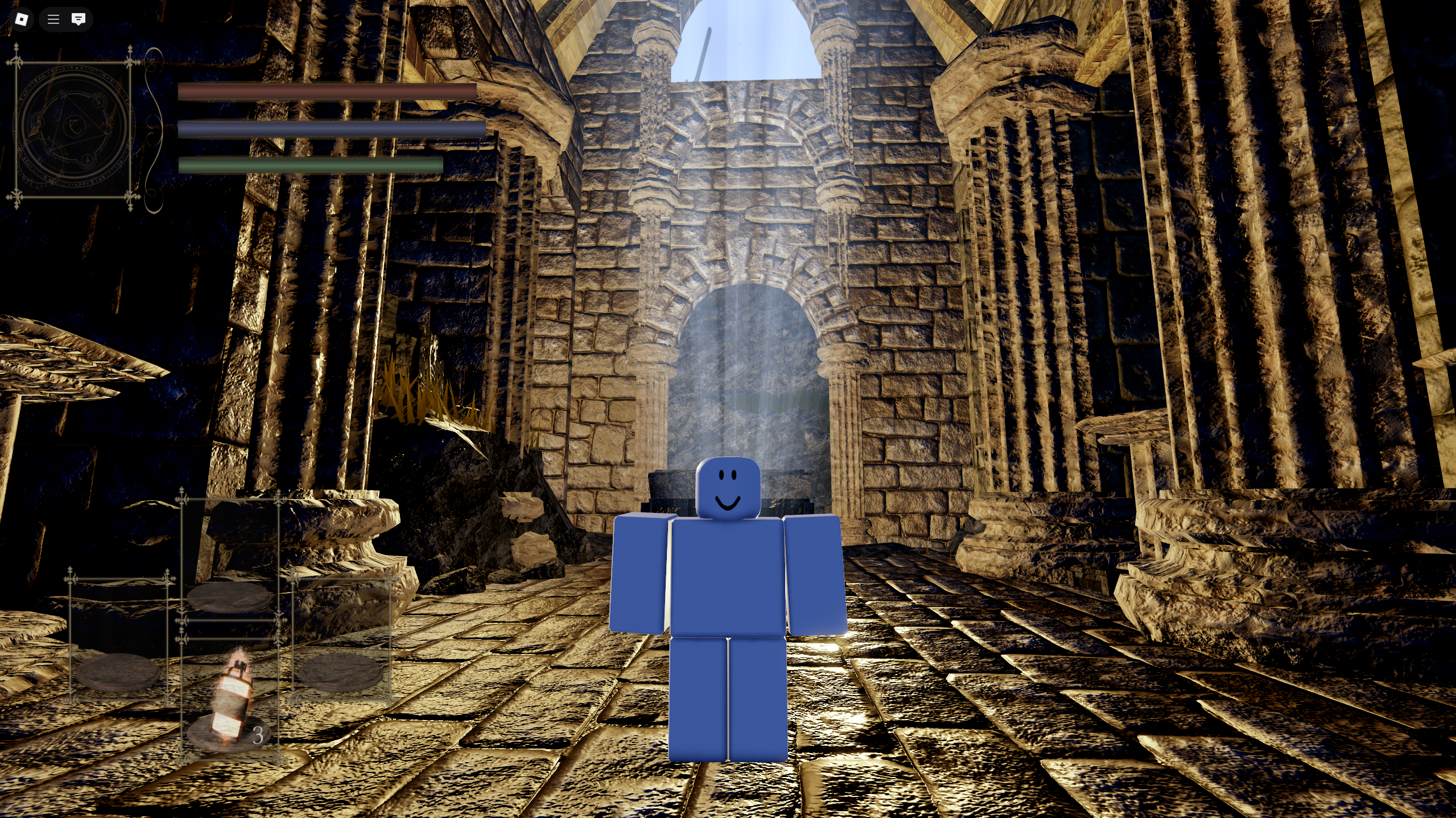 Standing in a church