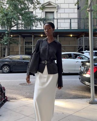 fall styling tweaks: belt over shirt and skirt