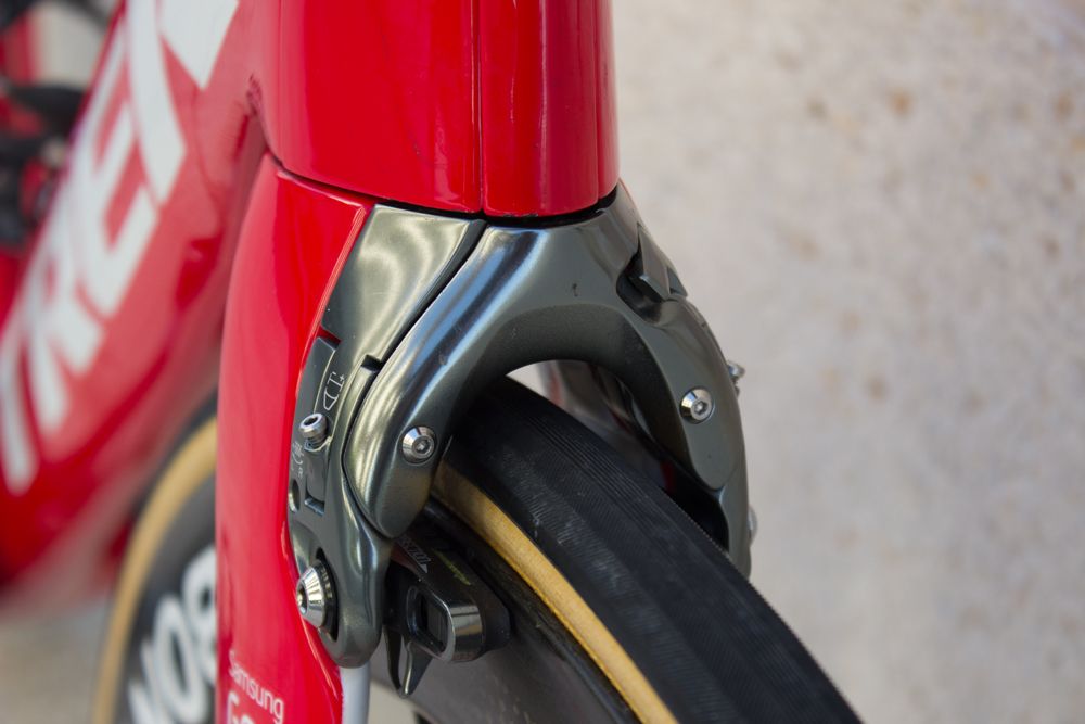 The front end of Ryder Hesjedal's Trek Madone