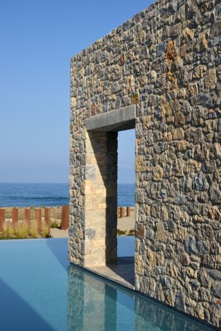 water and stone in Greece at Costa Navarino residences Villa M2.3