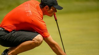 Viktor Hovland lines up a putt during the men's NCAA Division I Championship