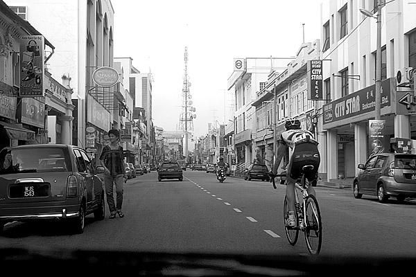 Germany's Sebastian Seidler (Vorarlberg-Corratec) rolls towards the startline in Muar for stage five.