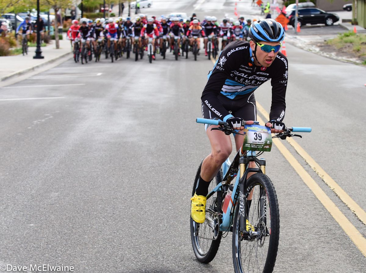 Jamey Driscoll (Raleigh Clement) opened a sizable lead over a five-mile stretch of pavement
