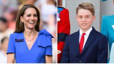Composite of a picture of Kate Middleton at Wimbledon 2025 and Prince George at Trooping the Colour 2025
