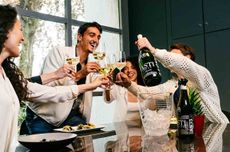 People enjoying wine from Asti DOCG in northern Italy