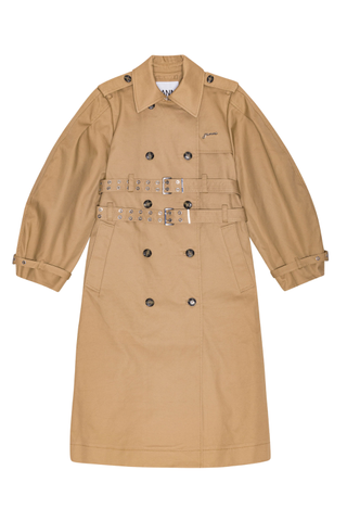 Camel Bonded Cotton Trench Coat